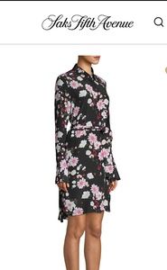 Equipment Clea Silk Shirtdress Floral Long Sleeve L